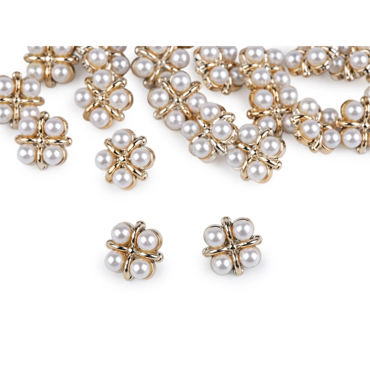 Gombík zdobený perlami veľkosť 24", 28", 34" - 30 ks | Mimib