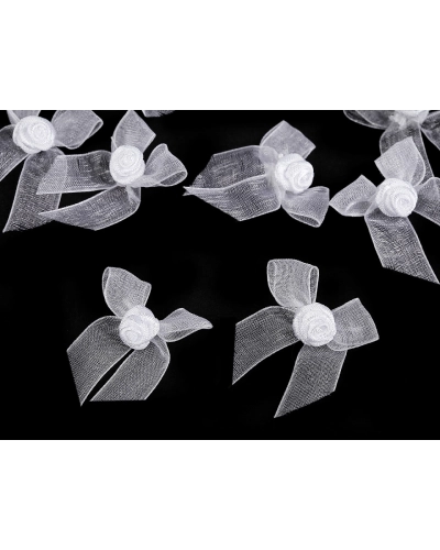 Mašlička monofilová s ružičkou - 10 ks | Mimib