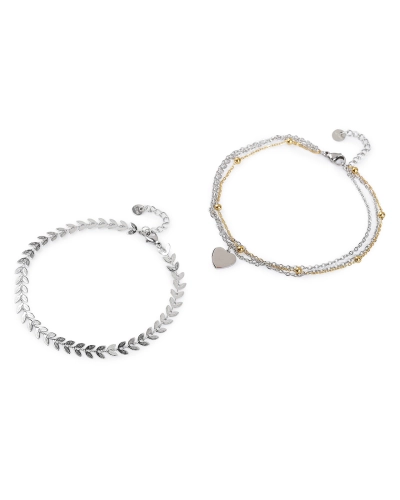 Bratara de glezna din otel inoxidabil cu perle si pandantiv - 1 buc. | Mimib