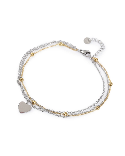 Bratara de glezna din otel inoxidabil cu perle si pandantiv - 1 buc. | Mimib