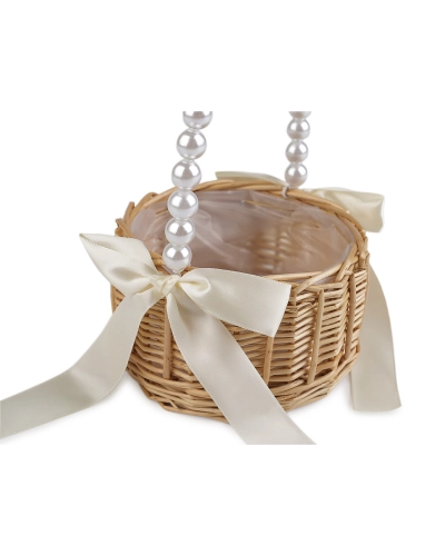 Svadobný prútený košíček pre družičky - 1 ks | Mimib