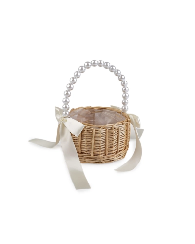 Svadobný prútený košíček pre družičky - 1 ks