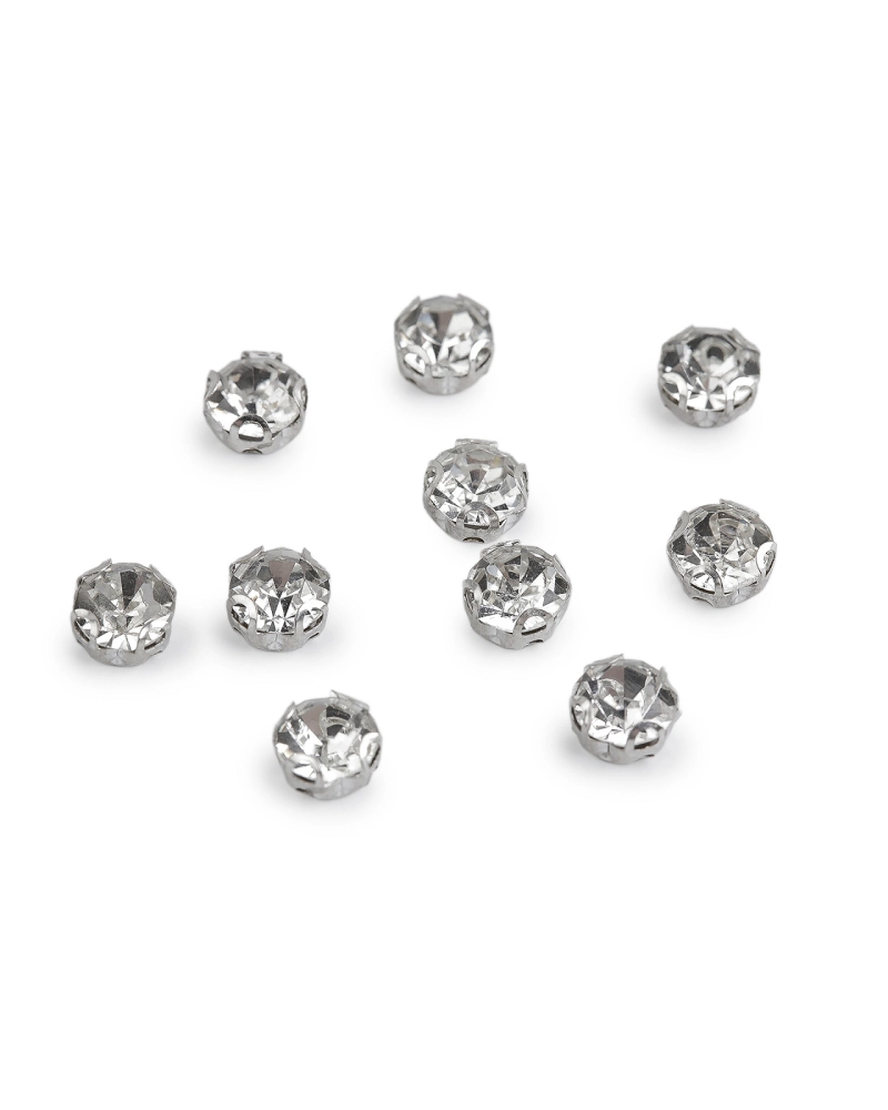 Našívacie šatóny / štras v puzdre / kotlíku Ø6, 7, 8 mm - 10 ks | Mimib