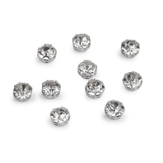 Našívacie šatóny / štras v puzdre / kotlíku Ø6, 7, 8 mm - 10 ks | Mimib