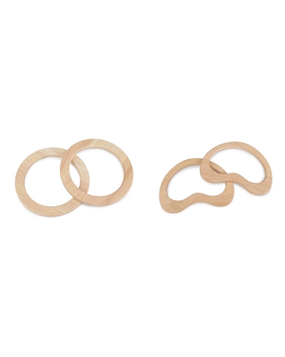 Drevené uchá z masívu na tašky - 2 ks | Mimib