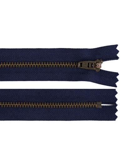 Kovový zips YKK No 4 dĺžka 20 cm staromosadzný (jeansový) - 1 ks | Mimib