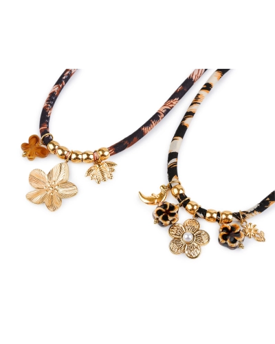 Náhrdelník s kvetmi z nerezovej ocele - 1 ks | Mimib