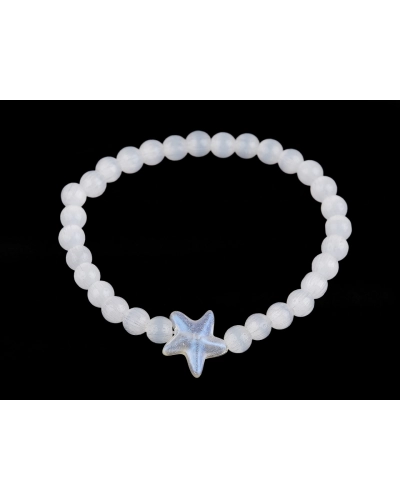 Náramok pružný zo sklenených korálikov mačka, motýľ, hviezda - 1 ks | Mimib