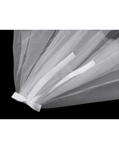 Závoj s hrebeňom a saténovou mašľou - na párty/rozlúčku so slobodou - 1 ks | Mimib