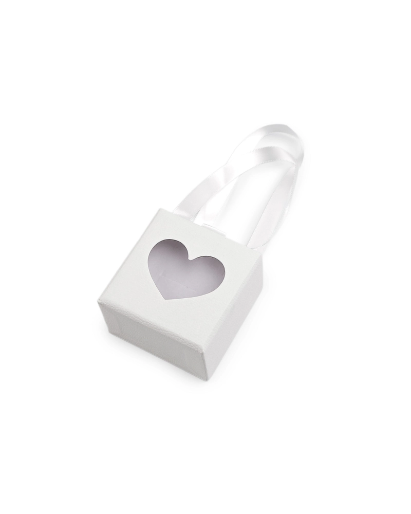 Krabička na šperky s priehľadom srdca a uchom 5,5x5,5 cm - 1 ks | Mimib