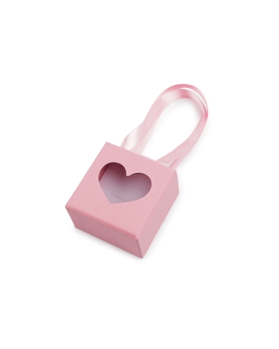 Krabička na šperky s priehľadom srdca a uchom 5,5x5,5 cm - 1 ks | Mimib