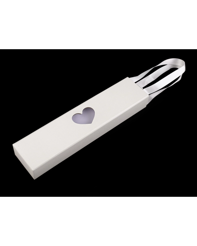 Krabička na šperky s priehľadom srdca a uchom 5x22 cm - 1 ks | Mimib