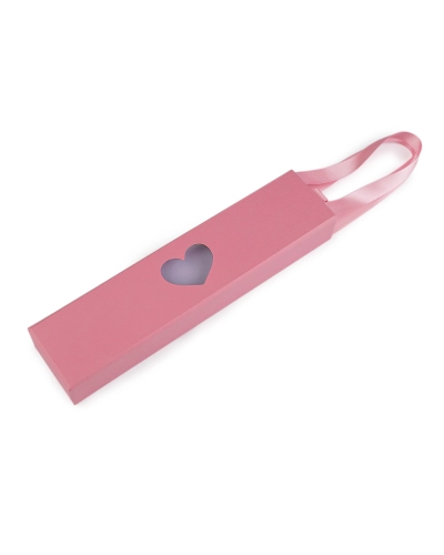 Krabička na šperky s priehľadom srdca a uchom 5x22 cm - 1 ks | Mimib